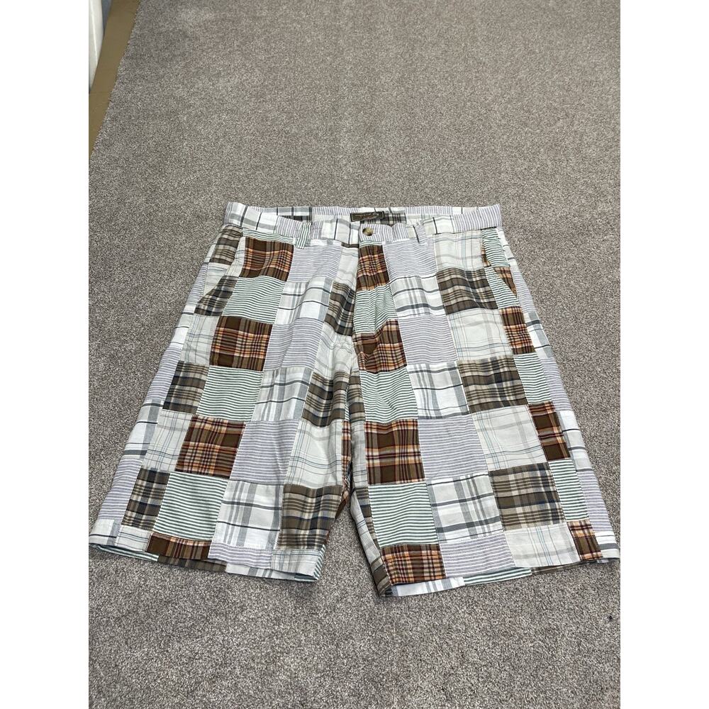 Coastal Patchwork Madras Plaid Shorts Preppy Casual Siegfried Vintage Men’s 38